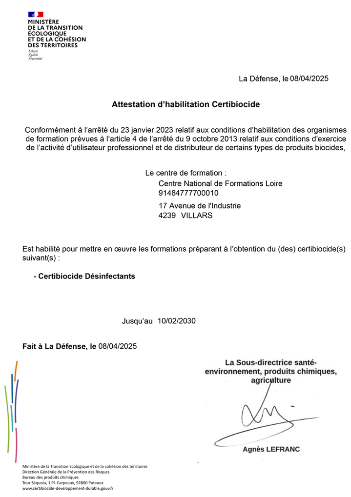 Attestation Habilitation