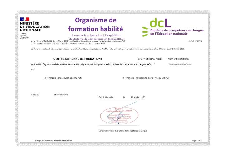 CENTRE NATIONAL DE FORMATION attestation DCL 110229 page 0001 (1)