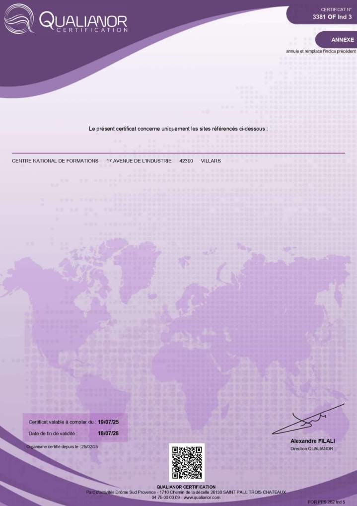 certificate 3381 OF Ind 3 RENOUVELLEMENT JUIN 2025 page 0001 page 0002